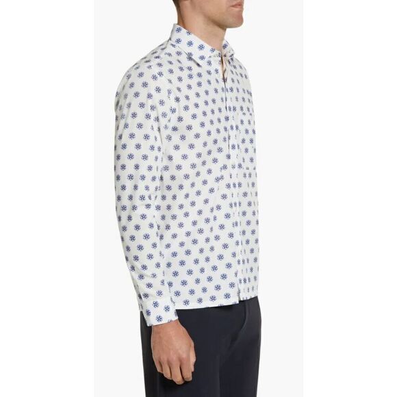 Ted Baker London Ilenka Floral Geo Print Cotton Button-Up Shirt NWOT Size 4/Larg - Picture 4 of 11